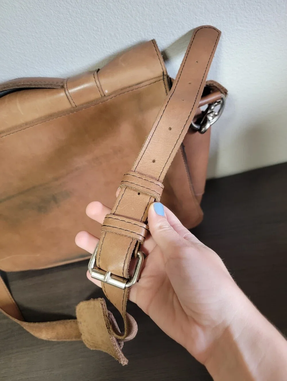 Copper River Co. Brown Leather Harness Crossbody Messenger Rustic Rugged Travel